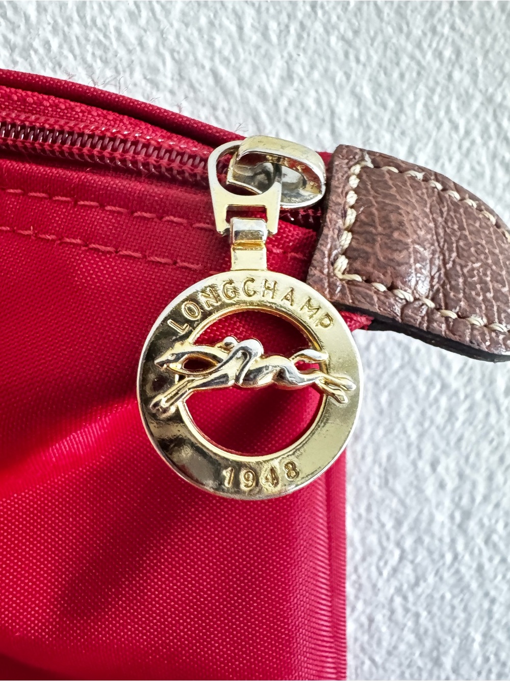 Longchamp Red Le Pliage Shopping Modele Depose Tote Bag - Picture 8 of 13
